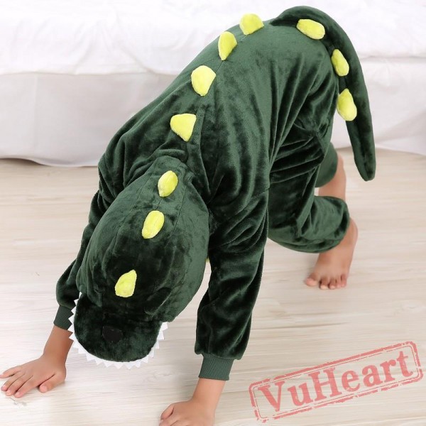 Green Dinosaur Kigurumi Onesies Pajamas Costumes for Boys & Girls