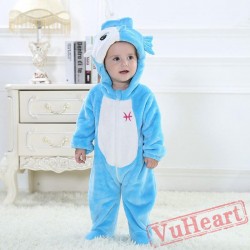 Pisces Blue Fish Kigurumi Onesies Pajamas Costumes Toddler Pajamas for Baby