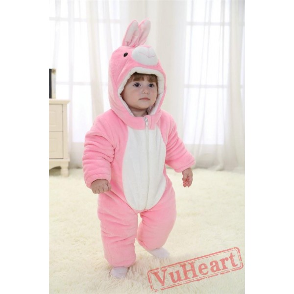 Pink Rabbit Kigurumi Onesies Pajamas Costumes Winter Pajamas for Baby