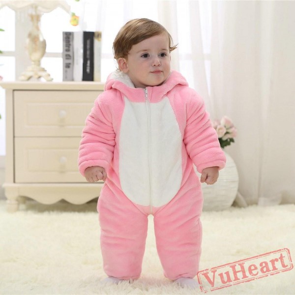 Pink Rabbit Kigurumi Onesies Pajamas Costumes Winter Pajamas for Baby