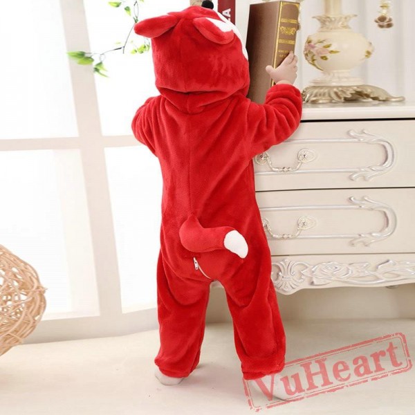 Red Fox Cartoon Kigurumi Onesies Pajamas Toddler Pajamas for Baby