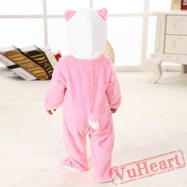 Pink Cat Kitty Kigurumi Onesies Pajamas Costumes for Baby