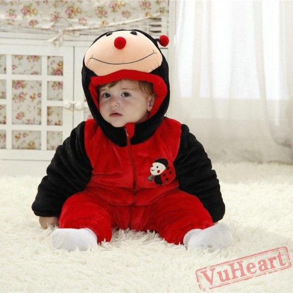 Red Ladybird Kigurumi Onesies Pajamas Costumes Winter Pajamas for Baby