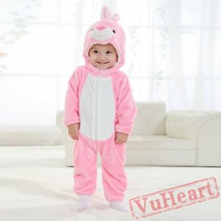 Pink Bunny Kigurumi Onesies Pajamas Costumes Spring Pajamas for Baby