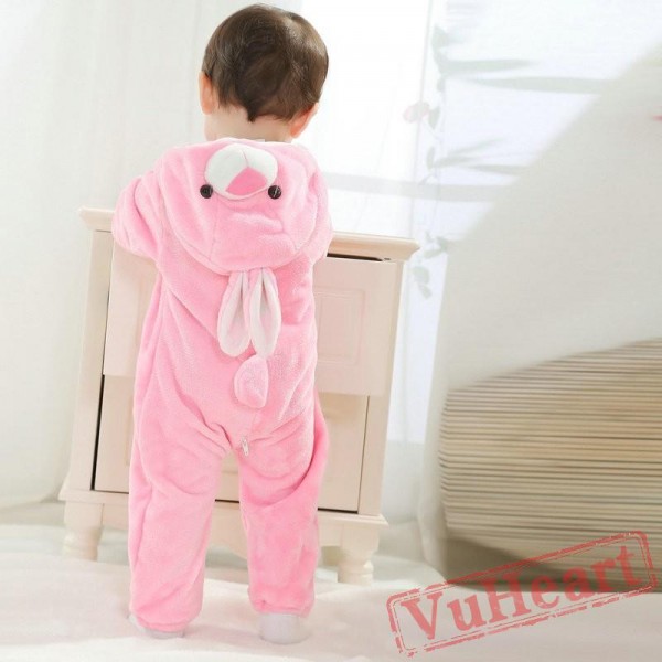 Pink Bunny Kigurumi Onesies Pajamas Costumes Spring Pajamas for Baby