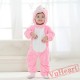 Pink Bunny Kigurumi Onesies Pajamas Costumes Spring Pajamas for Baby