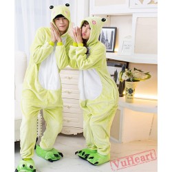 Green Frog Couple Onesies / Pajamas / Costumes