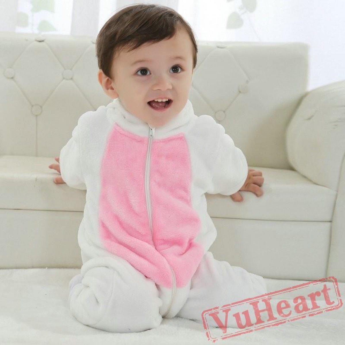 Baby White Bunny Kigurumi Onesies Pajamas Costumes Toddler Pajamas