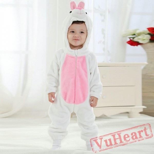White Bunny Kigurumi Onesies Pajamas Costumes Toddler Pajamas for Baby