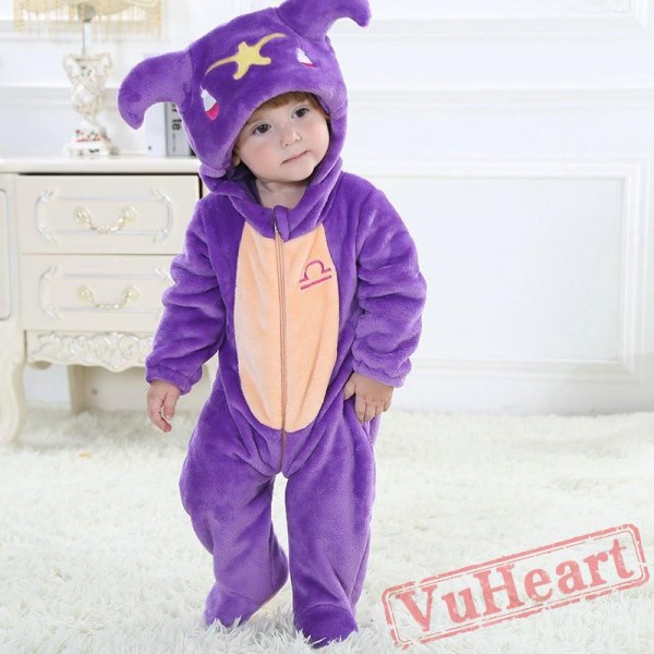 Libra Zodiac Sign Purple Kigurumi Onesies Pajamas Costumes Toddler Pajamas for Baby