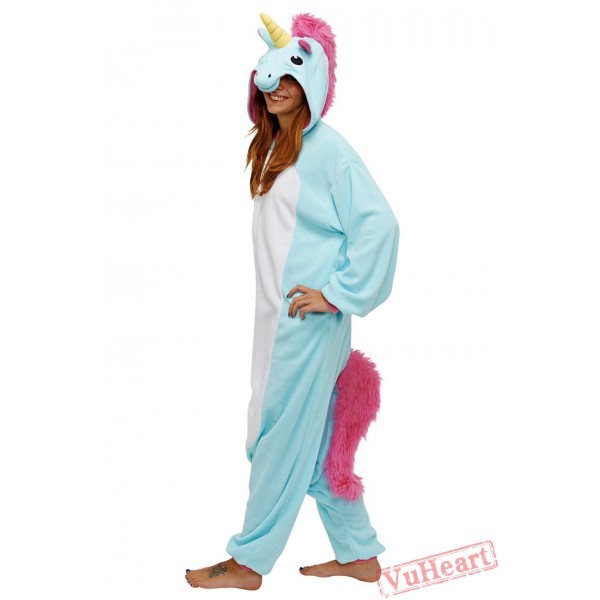 Blue Unicorn Kigurumi Onesies Pajamas & Costumes for Women & Men