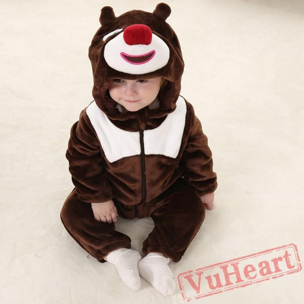 Brown Bear Kigurumi Onesies Pajamas Costumes Toddler Onesies for Baby