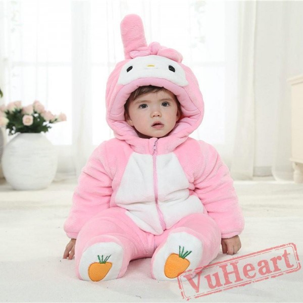 Bunny Rabbit Carrot Cartoon Kigurumi Onesies Pajamas Costumes Winter for Baby