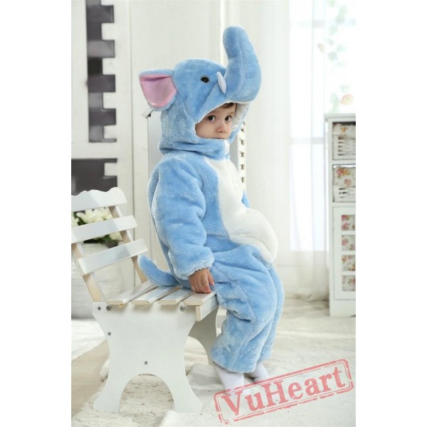 Blue Elephant Kigurumi Onesies Pajamas Costumes Winter Pajamas for Baby