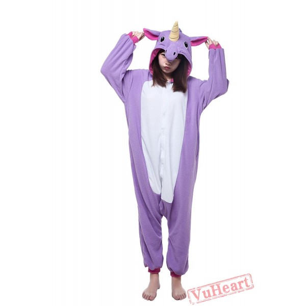 Purple Unicorn Kigurumi Onesies Pajamas Costumes for Women & Men