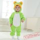 Green Frog Kigurumi Onesies Spring Costumes Cute Flannel Pajama for Baby