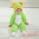 Green Frog Kigurumi Onesies Spring Costumes Cute Flannel Pajama for Baby