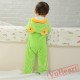 Green Frog Kigurumi Onesies Spring Costumes Cute Flannel Pajama for Baby