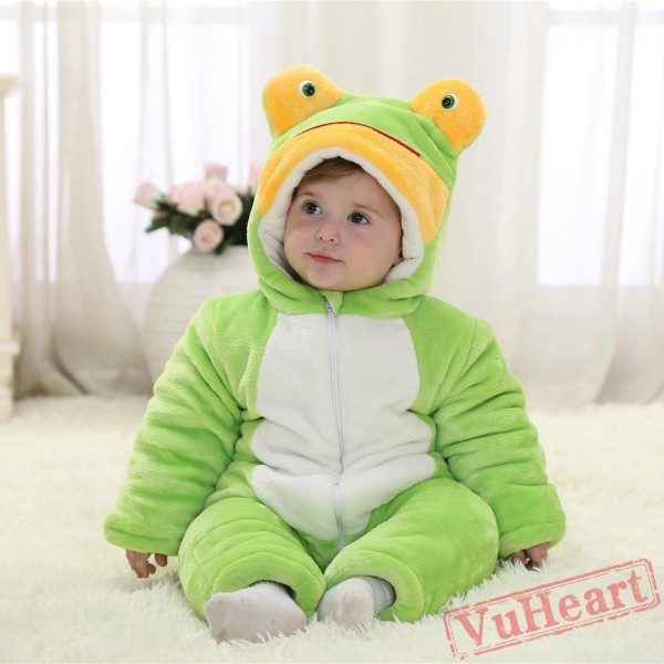 Green Frog Kigurumi Onesies Pajamas Costumes Winter Pajamas for Baby