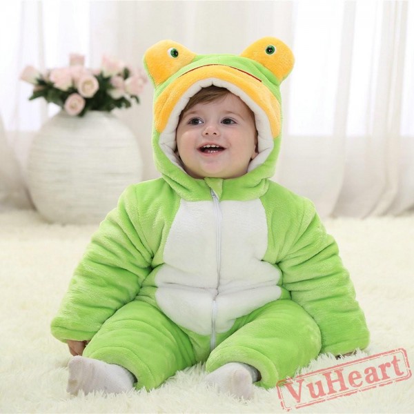 Green Frog Kigurumi Onesies Pajamas Costumes Winter Pajamas for Baby