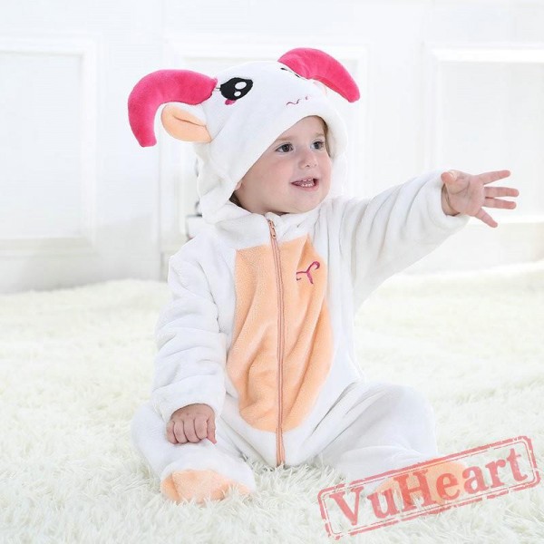 Aries White Sheep Zodiac Kigurumi Onesies Pajamas Costumes Toddler Pajamas for Baby