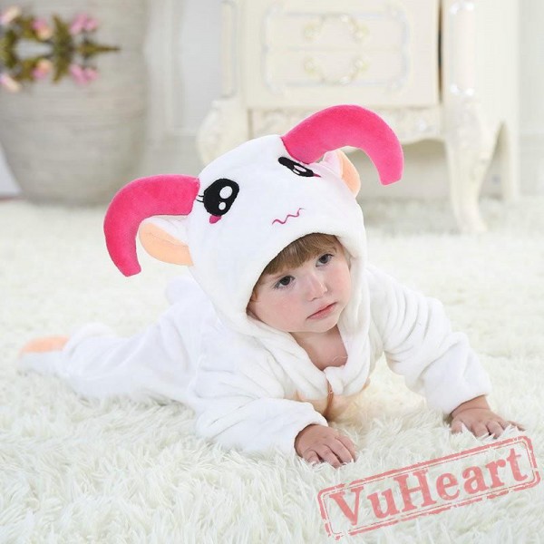 Aries White Sheep Zodiac Kigurumi Onesies Pajamas Costumes Toddler Pajamas for Baby