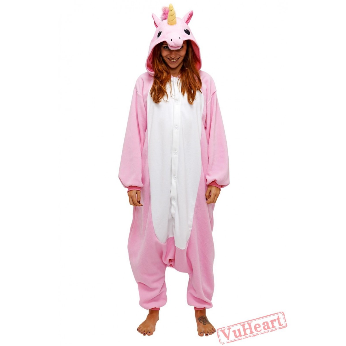 Women & Men Pink Unicorn Kigurumi Onesies Pajamas Costumes