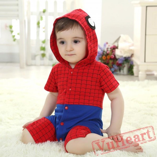 Spiderman Kigurumi Onesies Pajamas Costumes Summer Pajamas for Baby