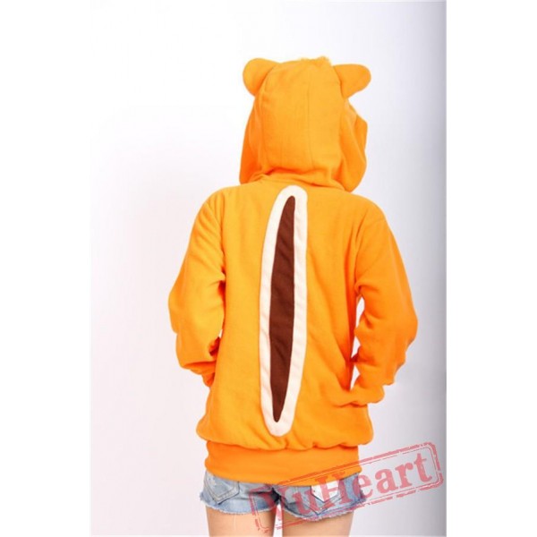 Squirrel Long Sleeve Cartoon Kigurumi Fleece Hoodie Coat Jacket