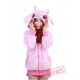 Pink Stitch Long Sleeve Cartoon Kigurumi Cotton Hoodie Coat Jacket