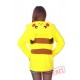 Pikachu Yellow Long Sleeve Cartoon Kigurumi Fleece Hoodie Coat Jacket