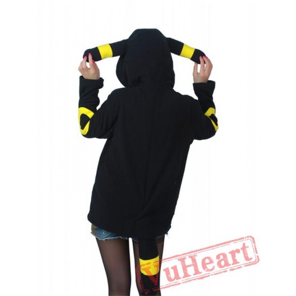 Pocket Monster Pokemon Umbreon Eevee Yellow Black Kigurumi Hoodie Coat