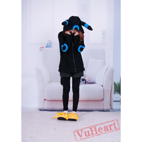 Pocket Monster Pokemon Umbreon Eevee Blue Black Kigurumi Hoodie Coat