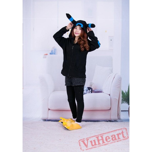 Pocket Monster Pokemon Umbreon Eevee Blue Black Kigurumi Hoodie Coat