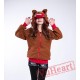 Cartoon Brown Wolf Long Sleeve Hoddie Partywear Cosplay Costume