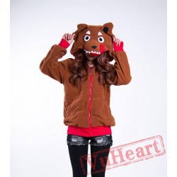 Cartoon Brown Wolf Long Sleeve Hoddie Partywear Cosplay Costume