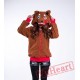 Cartoon Brown Wolf Long Sleeve Hoddie Partywear Cosplay Costume