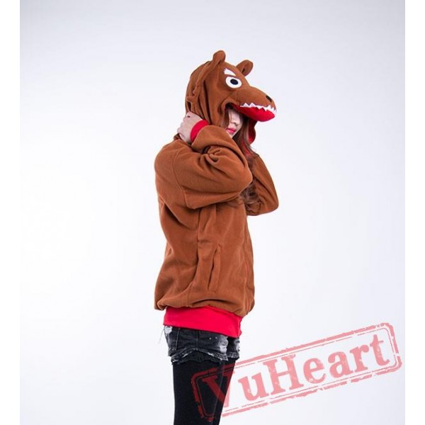 Cartoon Brown Wolf Long Sleeve Hoddie Partywear Cosplay Costume