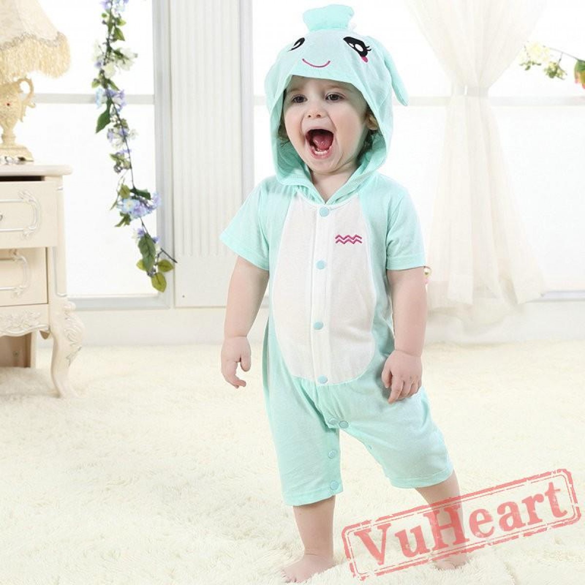 Baby Aquarius Zodiac Blue Kigurumi Onesies Pajamas Costumes Summer Pajamas