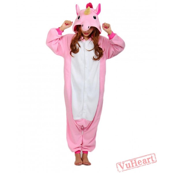 Pink Unicorn Kigurumi Onesies Pajamas Costumes for Women & Men