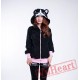 Black Cat Long Sleeve Cartoon Kigurumi Hoodie Coat Jacket