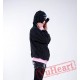 Black Cat Long Sleeve Cartoon Kigurumi Hoodie Coat Jacket