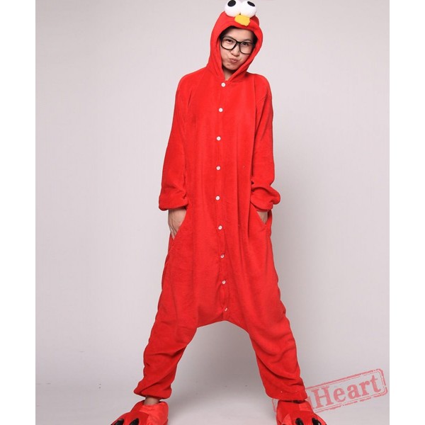 Red Cookie Monster Kigurumi Onesies Pajamas Costumes for Women & Men