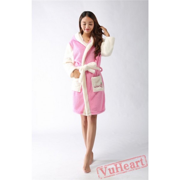 Pink Kitty Winter Warm Robe Couple Spleepwear Kigurumi Pajamas