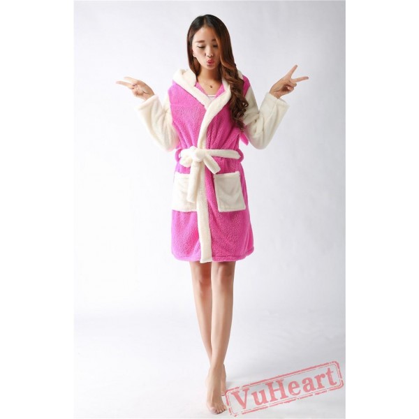 Pink Stitch Winter Warm Robe Couple Spleepwear Kigurumi Pajamas