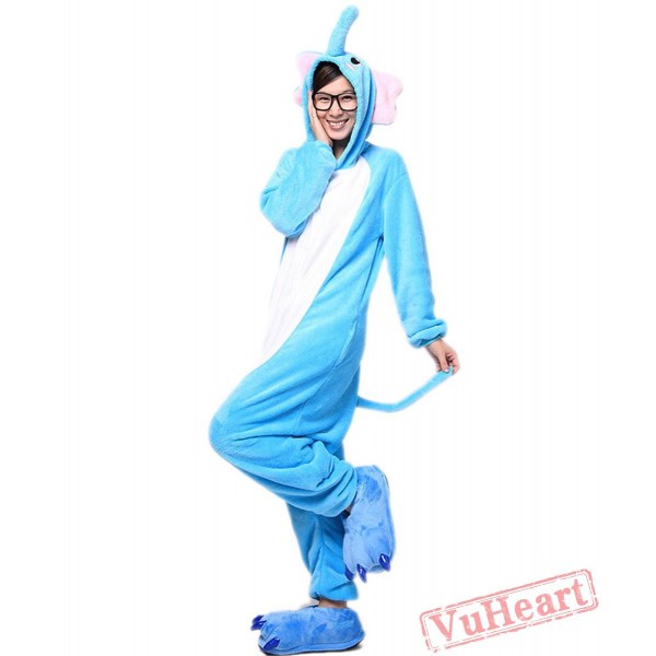 Blue Elephant Kigurumi Onesies Pajamas Costumes for Women & Men