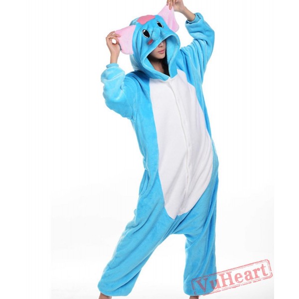 Blue Elephant Kigurumi Onesies Pajamas Costumes for Women & Men