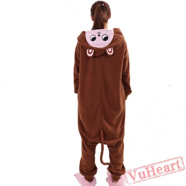 Brown Monkey Kigurumi Onesies Pajamas Costumes for Women & Men