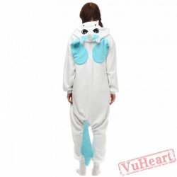 White Blue Unicorn Kigurumi Onesies Pajamas Costumes for Women & Men