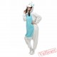 White Blue Unicorn Kigurumi Onesies Pajamas Costumes for Women & Men